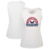 NHL White Washington Capitals Levelwear Women's Macy Banner Arch Tank Top