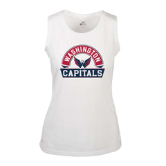 NHL White Washington Capitals Levelwear Women's Macy Banner Arch Tank Top