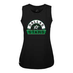 NHL Black Dallas Stars Levelwear Women's Macy Banner Arch Tank Top