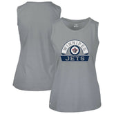 NHL Gray Winnipeg Jets Levelwear Women's Macy Banner Arch Tank Top