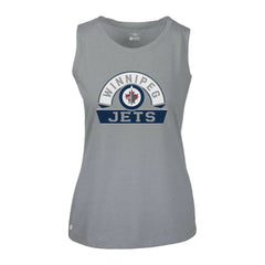 NHL Gray Winnipeg Jets Levelwear Women's Macy Banner Arch Tank Top