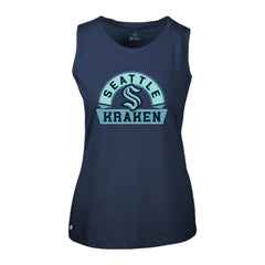 NHL Deep Sea Blue Seattle Kraken Levelwear Women's Macy Banner Arch Tank Top