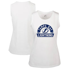NHL White Tampa Bay Lightning Levelwear Women's Macy Banner Arch Tank Top
