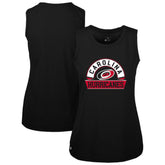 NHL Black Carolina Hurricanes Levelwear Women's Macy Banner Arch Tank Top