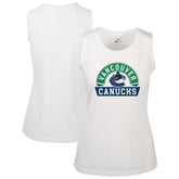 NHL White Vancouver Canucks Levelwear Women's Macy Banner Arch Tank Top