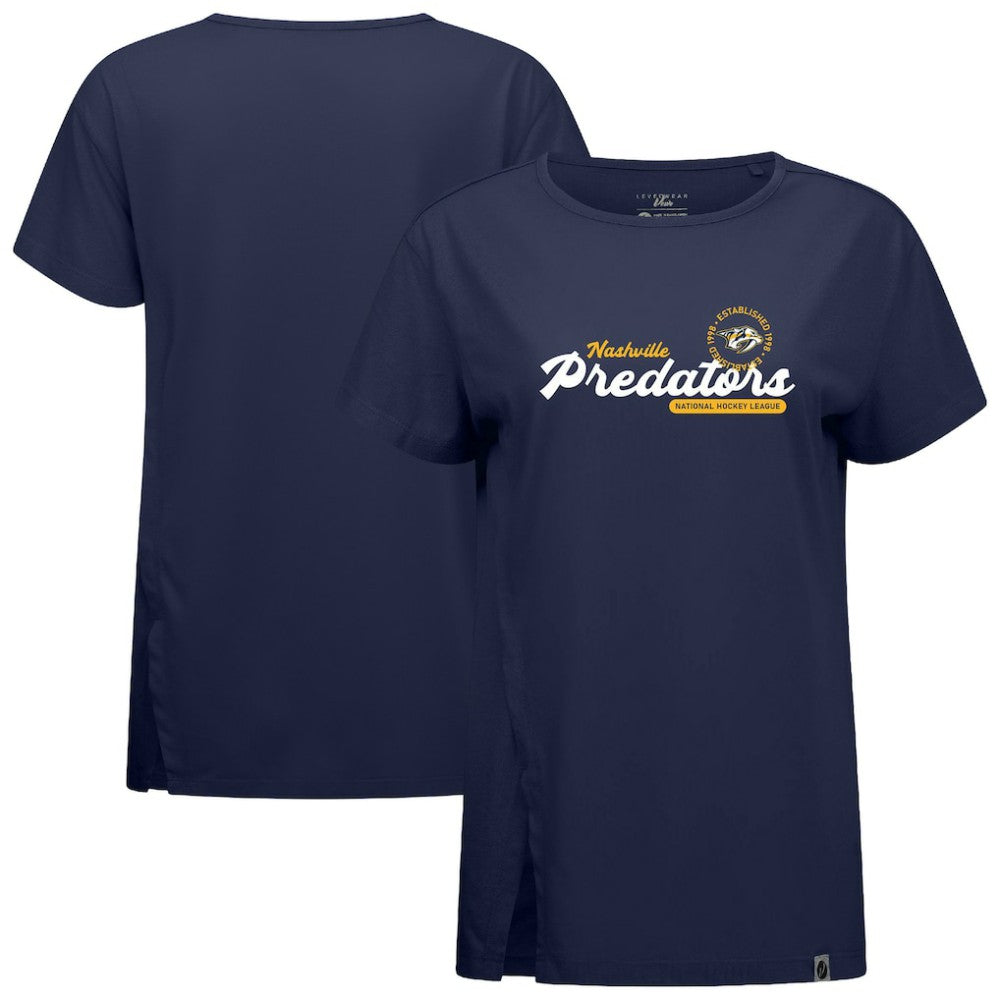 NHL Navy Nashville Predators Levelwear Women's Influx Monument T-Shirt