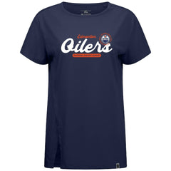 NHL Navy Edmonton Oilers Levelwear Women's Influx Monument T-Shirt