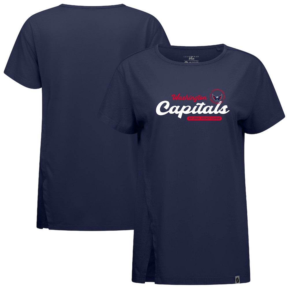 NHL Navy Washington Capitals Levelwear Women's Influx Monument T-Shirt