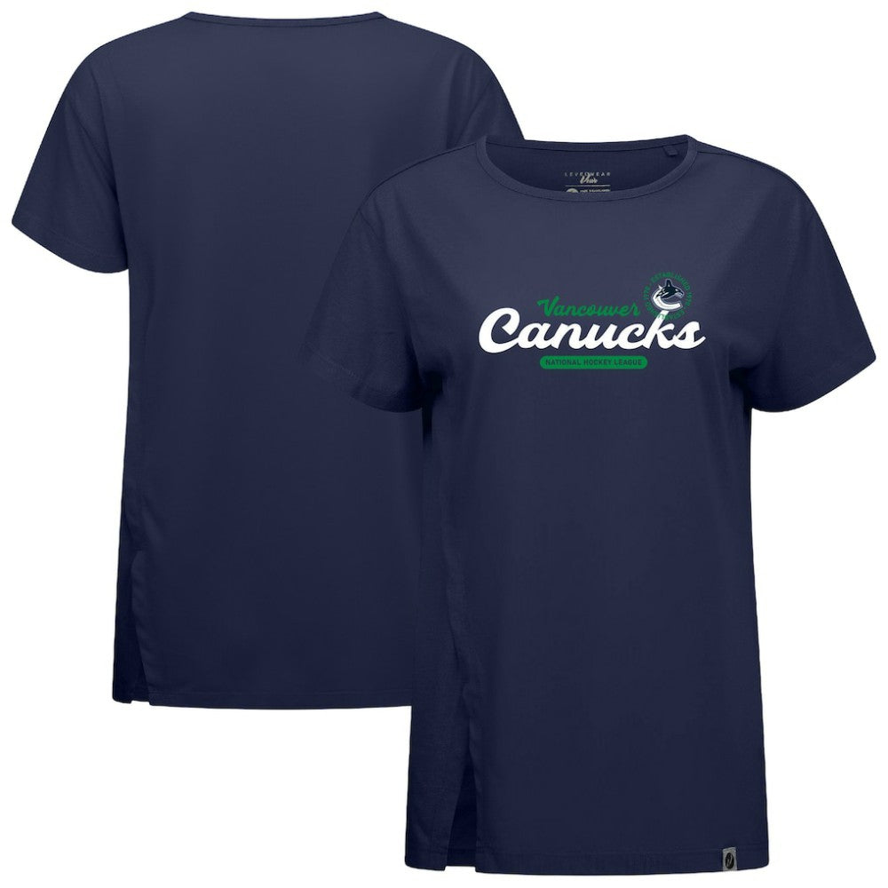 NHL Navy Vancouver Canucks Levelwear Women's Influx Monument T-Shirt