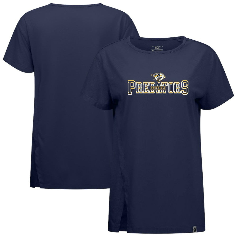 NHL Navy Nashville Predators Levelwear Women's Influx Journey T-Shirt
