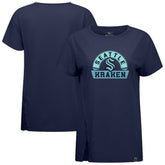 NHL Deep Sea Blue Seattle Kraken Levelwear Women's Influx Banner Arch T-Shirt