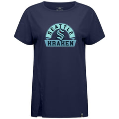 NHL Deep Sea Blue Seattle Kraken Levelwear Women's Influx Banner Arch T-Shirt