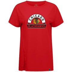 NHL Red Chicago Blackhawks Levelwear Women's Influx Banner Arch T-Shirt