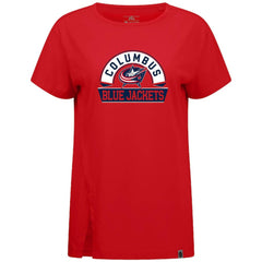 NHL Red Columbus Blue Jackets Levelwear Women's Influx Banner Arch T-Shirt