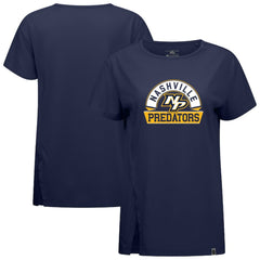 NHL Navy Nashville Predators Levelwear Women's Influx Banner Arch T-Shirt