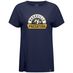 NHL Navy Nashville Predators Levelwear Women's Influx Banner Arch T-Shirt