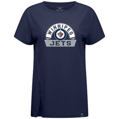 NHL Navy Winnipeg Jets Levelwear Women's Influx Banner Arch T-Shirt