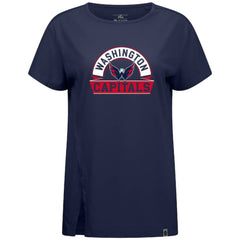 NHL Navy Washington Capitals Levelwear Women's Influx Banner Arch T-Shirt