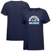 NHL Navy Colorado Avalanche Levelwear Women's Influx Banner Arch T-Shirt