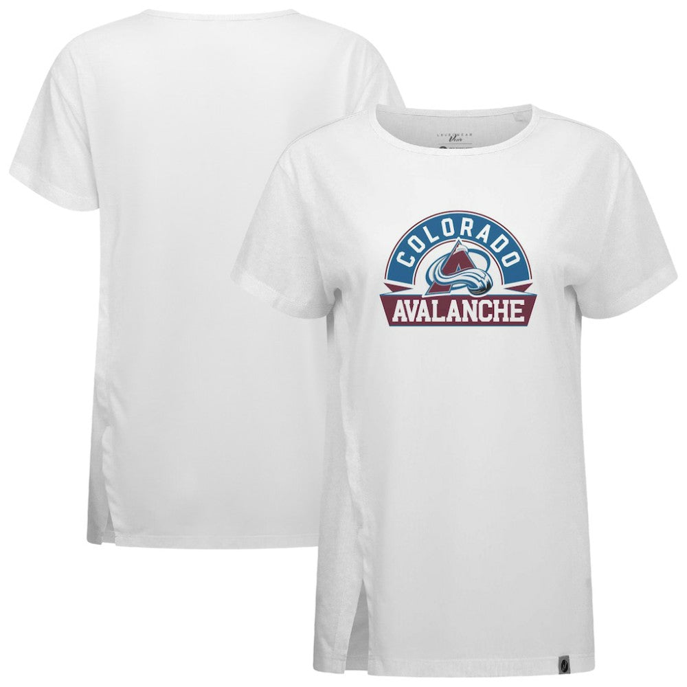 NHL White Colorado Avalanche Levelwear Women's Influx Banner Arch T-Shirt