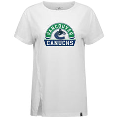NHL White Vancouver Canucks Levelwear Women's Influx Banner Arch T-Shirt