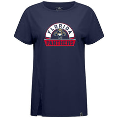 NHL Navy Florida Panthers Levelwear Women's Influx Banner Arch T-Shirt