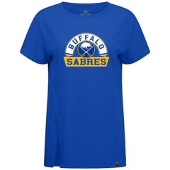 NHL Royal Buffalo Sabres Levelwear Women's Influx Banner Arch T-Shirt