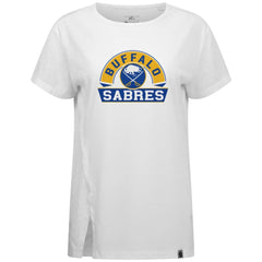 NHL White Buffalo Sabres Levelwear Women's Influx Banner Arch T-Shirt