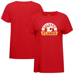 NHL Red Calgary Flames Levelwear Women's Influx Banner Arch T-Shirt