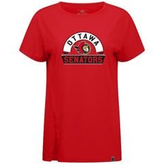 NHL Red Ottawa Senators Levelwear Women's Influx Banner Arch T-Shirt
