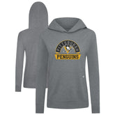 NHL Gray Pittsburgh Penguins Levelwear Women's Relay Banner Arch Pullover Hoodie