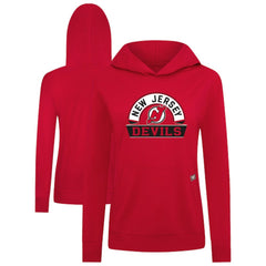 NHL Red New Jersey Devils Levelwear Women's Relay Banner Arch Pullover Hoodie