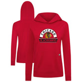 NHL Red Chicago Blackhawks Levelwear Women's Relay Banner Arch Pullover Hoodie