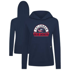 NHL Navy Columbus Blue Jackets Levelwear Women's Relay Banner Arch Pullover Hoodie