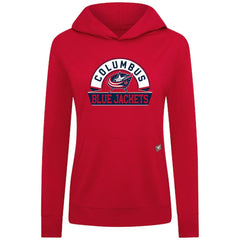 NHL Red Columbus Blue Jackets Levelwear Women's Relay Banner Arch Pullover Hoodie