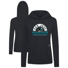 NHL Black San Jose Sharks Levelwear Women's Relay Banner Arch Pullover Hoodie