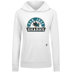 NHL White San Jose Sharks Levelwear Women's Relay Banner Arch Pullover Hoodie