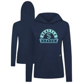 NHL Deep Sea Blue Seattle Kraken Levelwear Women's Relay Banner Arch Pullover Hoodie