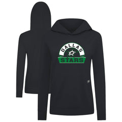 NHL Black Dallas Stars Levelwear Women's Relay Banner Arch Pullover Hoodie