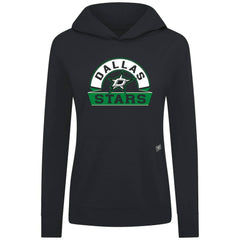 NHL Black Dallas Stars Levelwear Women's Relay Banner Arch Pullover Hoodie