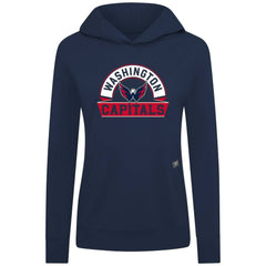 NHL Navy Washington Capitals Levelwear Women's Relay Banner Arch Pullover Hoodie