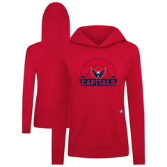 NHL Red Washington Capitals Levelwear Women's Relay Banner Arch Pullover Hoodie