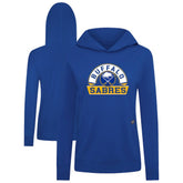 NHL Royal Buffalo Sabres Levelwear Women's Relay Banner Arch Pullover Hoodie