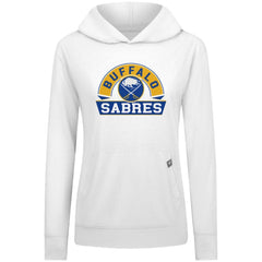 NHL White Buffalo Sabres Levelwear Women's Relay Banner Arch Pullover Hoodie