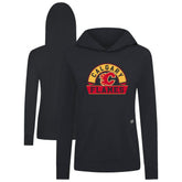 NHL Black Calgary Flames Levelwear Women's Relay Banner Arch Pullover Hoodie