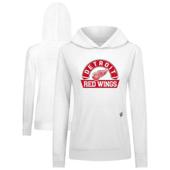 NHL White Detroit Red Wings Levelwear Women's Relay Banner Arch Pullover Hoodie