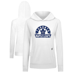 NHL White Toronto Maple Leafs Levelwear Women's Relay Banner Arch Pullover Hoodie