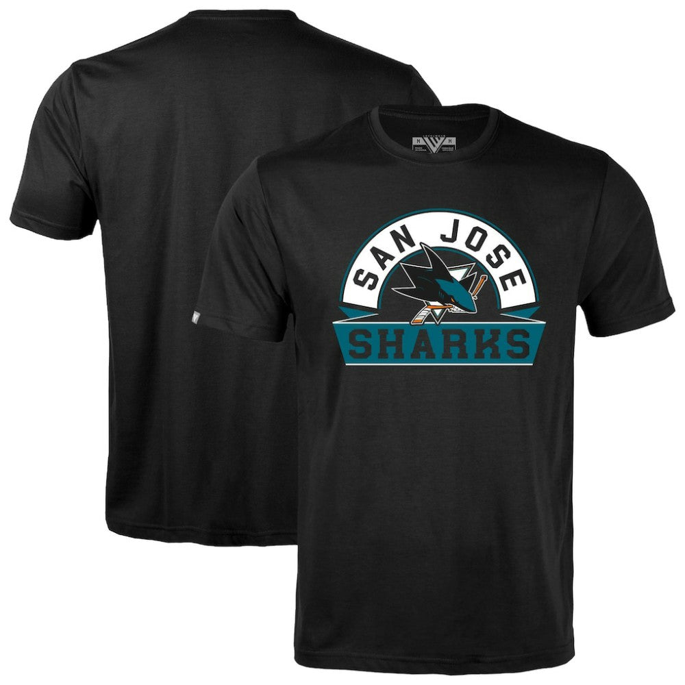 NHL Black San Jose Sharks Levelwear Richmond Banner Arch T-Shirt