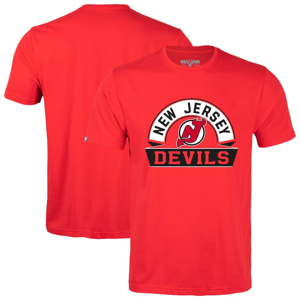 NHL Red New Jersey Devils Levelwear Richmond Banner Arch T-Shirt