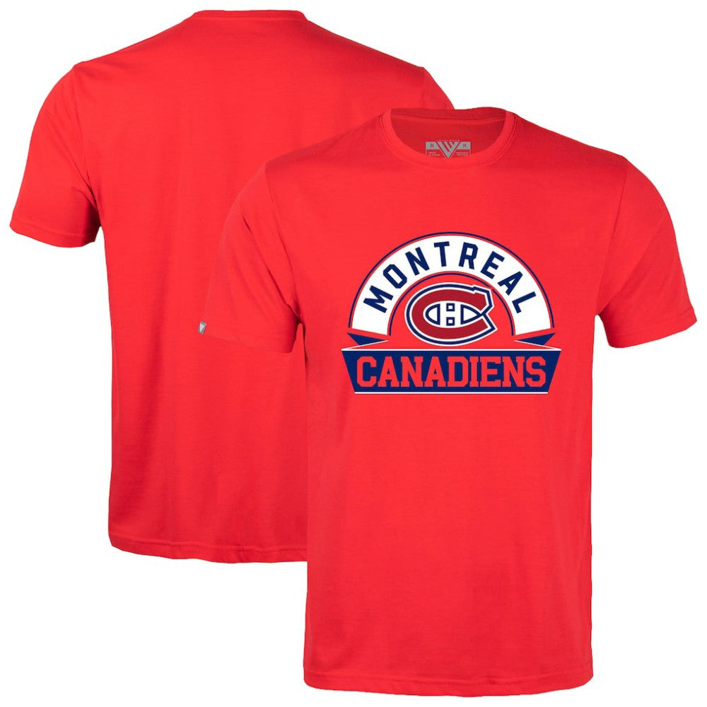 NHL Red Montreal Canadiens Levelwear Richmond Banner Arch T-Shirt